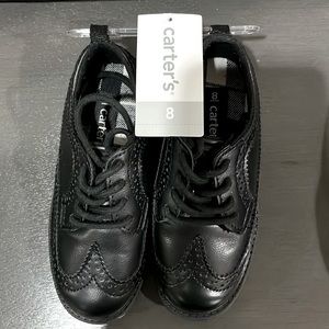 NWT Carter’s Toddler Boys black wingtip dress shoes. Size 8.